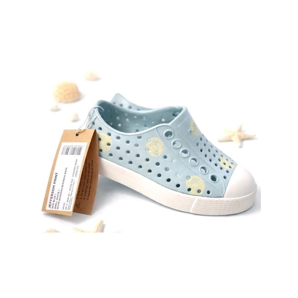 Native Jefferson Toddler Kids Slip-On Water Shoes Gone BANANAS SCRIBBLE DOTS C5